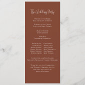 Elegante Terracotta bruiloft programma op maat (Achterkant)