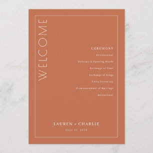 Elegante Terracotta Ceremonie Schema Programma