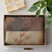 Elegante terracotta en witte rozen koperbloemen tissuepapier (Geschenk)