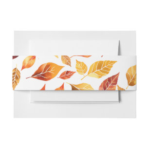 Elegante Terracotta Fall Bladeren Verbrand sinaasa Uitnodigingen Wikkel