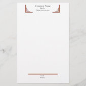 Elegante Terracotta Hoek— met Footer Briefpapier (Voorkant)