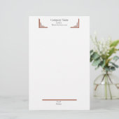 Elegante Terracotta Hoek— met Footer Briefpapier (Staand voorkant)