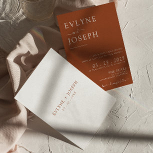 Elegante terracotta minimalistische boho moderne b kaart