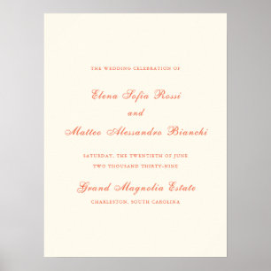 Elegante Terracotta Moderne Klassieke Bruiloft Poster