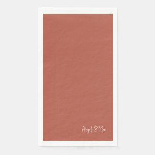 Elegante Terracotta Op Maat Gemaakte Papieren Gast Servet