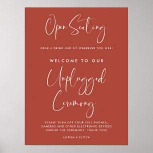 Elegante Terracotta Open zitplaatsen Unplugged cer Poster