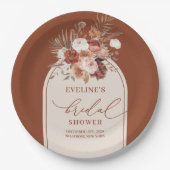 Elegante Terracotta Pampas Gras Boho Papieren Bord (Voorkant)