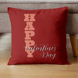 Elegante Terracotta Red Velvet Happy Valentines Da Kussen