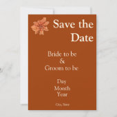 Elegante Terracotta Save the Date - Herfstbruiloft (Voorkant)