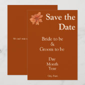Élégante Terracotta Save the Date – Mariage d'Auto (Devant / Derrière)