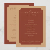 Elegante terracotta trouwceremonie planning programma (Voorkant / Achterkant)