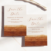 Elegante Terracotta Waterverf Abstracte Woestijn Save The Date