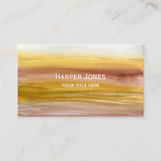 Elegante Terracotta Waterverf Herfst Boho Visitekaartje (Voorkant)