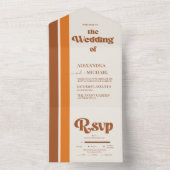 Elegante Terracotta Whimsical Bruiloft All In One Uitnodiging (Binnen)