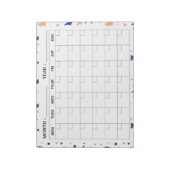 Elegante Terrazzo maandelijkse kalender planner Notitieblok (Gedraaid)