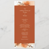 Élégante terre cuite Floral Border menu & programm (Dos)
