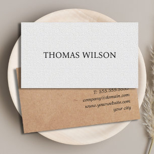 Elegante textuur Wit Gedrukt Kraft Consultant Visitekaartje