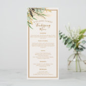 Elegante Thanksgiving-diner herfstveer Menu (Staand voorkant)