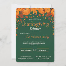 Elegante Thanksgiving-diner Pompoen Herfstbladeren