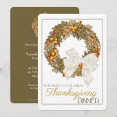 Elegante Thanksgiving Dinner Party Invitation 11 Kaart (Voorkant / Achterkant)
