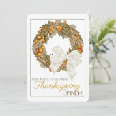 Elegante Thanksgiving Dinner Party Invitation 11 Kaart (Staand voorkant)