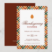 Elegante Thanksgiving Dinner Party Kaart (Voorkant / Achterkant)