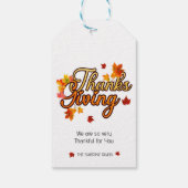 Elegante Thanksgiving gebladerte herfst herfst Cadeaulabel (Achterkant)