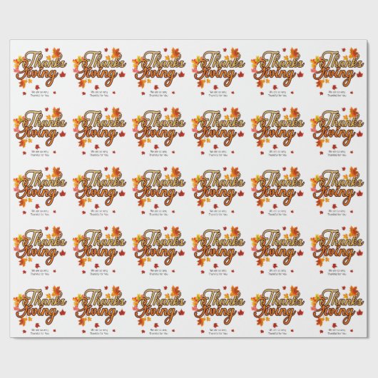 Elegante Thanksgiving gebladerte herfst herfst Cadeaupapier (Vlak)