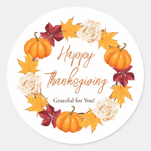 Elegante Thanksgiving krans Sticker (Voorkant)