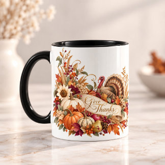 Elegante Thanksgiving-mok | Geef dank Mok
