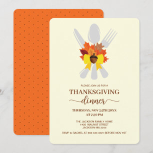 Elegante Thanksgiving oogst dinerfeest Kaart