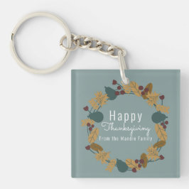 Elegante Thanksgiving Peerkrans Illustratie Sleutelhanger
