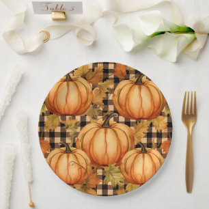 Elegante Thanksgiving pompoen Papieren Bordje