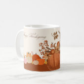 Elegante Thanksgiving Pompoenkunst Koffiemok (Voorkant links)