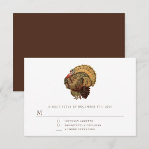 Elegante Thanksgiving Turkey RSVP Kaartje