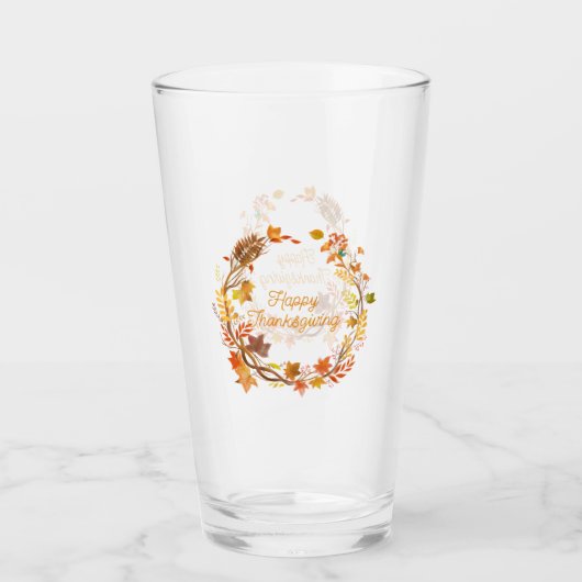 Elegante Thanksgiving vermakelijk Glas (Voorkant)