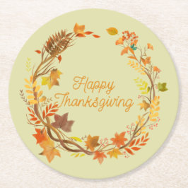 Elegante Thanksgiving vermakelijk Ronde Kartonnen Onderzetter