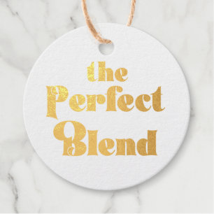 Elegante "The Perfect Blend" Trouwfoto Bedankjes Labels