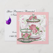 Elegante thee- / koffieparty - SRF Kaart (Voorkant / Achterkant)