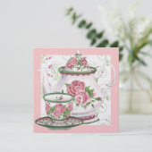 Elegante thee- / koffieparty - SRF Kaart (Staand voorkant)