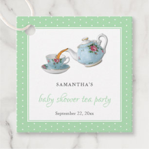 Elegante Theekopjes Baby Shower Theepartij Bedankjes Labels