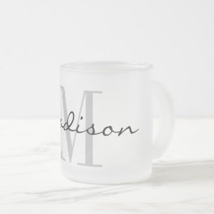 Elegante theename monogram gebrande glazen theemok matglas koffiemok