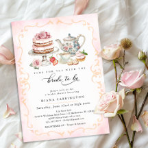 Elegante theepartij bruidsborrel – Roze bloemen