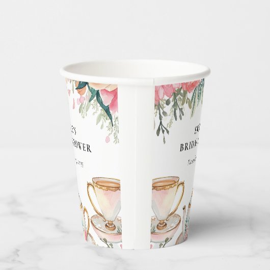 Elegante Theepartij Bruidsmeisjes Bruiloft Papieren Bekers (Rechts)