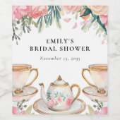 Elegante Theepartij Bruidsmeisjes Bruiloft Wijn Etiket (Enkel label)