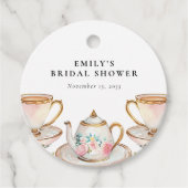 Elegante Theepartij Bruiloft Feest Bedankjes Labels (Voorkant)