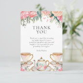 Elegante Theepartij Bruiloft Feest Bedankkaart (Staand voorkant)
