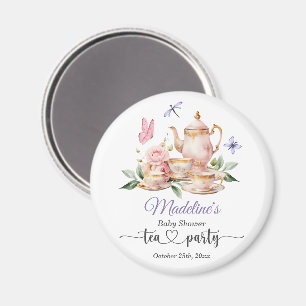Elegante Theepartij Vlinders Baby Shower Favor Magneet