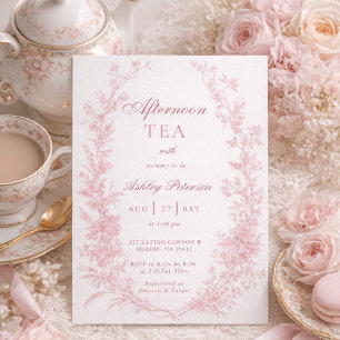 Elegante theepartij voor meisjes baby shower kaart