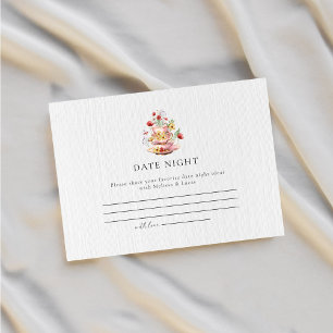 Elegante Theevisite met Wilde Bloemen Date Night I Informatiekaartje